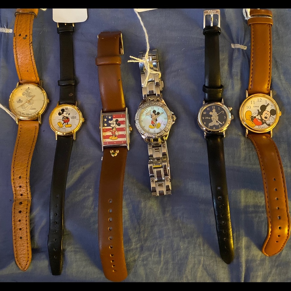 Bundle of six Mickey Mouse watches